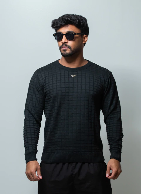 TRICOT MANGA LONGA PRETA