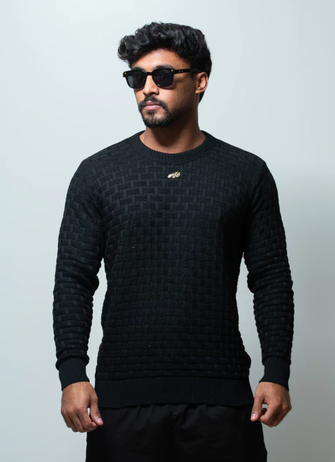 TRICOT MANGA LONGA PRETA AO