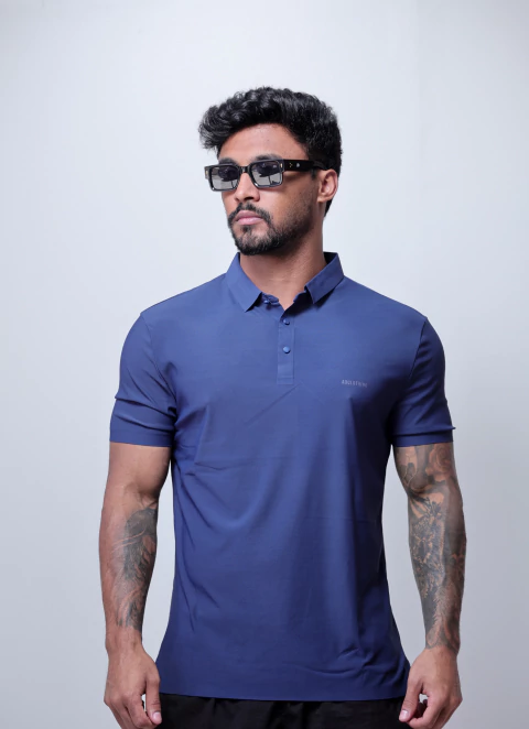 POLO TECNOLOGICA AZUL ESCURO BOTÕES