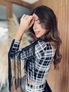 Conjunto junino country - Emily Branco ou preto
