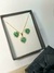 Conjunto de coração zircônia verde folheado