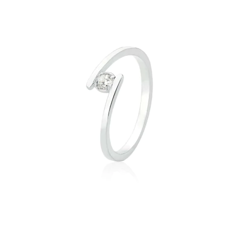 ANEL SOLITÁRIO CRAVAÇÃO FLUTUANTE