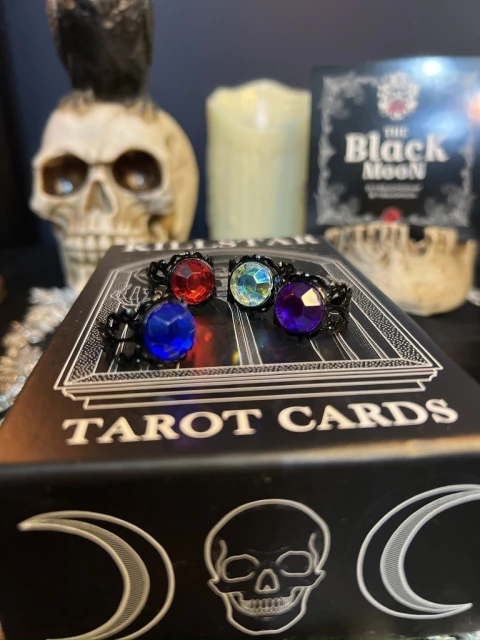 ANILLO AMELIE BLACK 12mm GEMA FACETADA