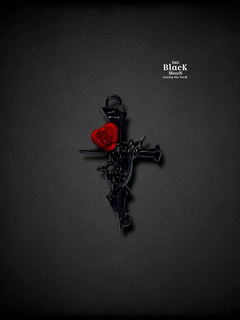 DIJE BLACK AND BLACK ROSE RED CROSS x 1u