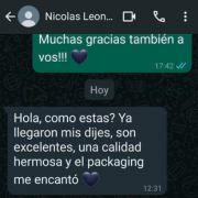 NICOLAS BRIZUELA ⭐⭐⭐⭐⭐  Llegaron mis dijes, son excelente, una calidad hermosa y el packaging me encanto !🖤