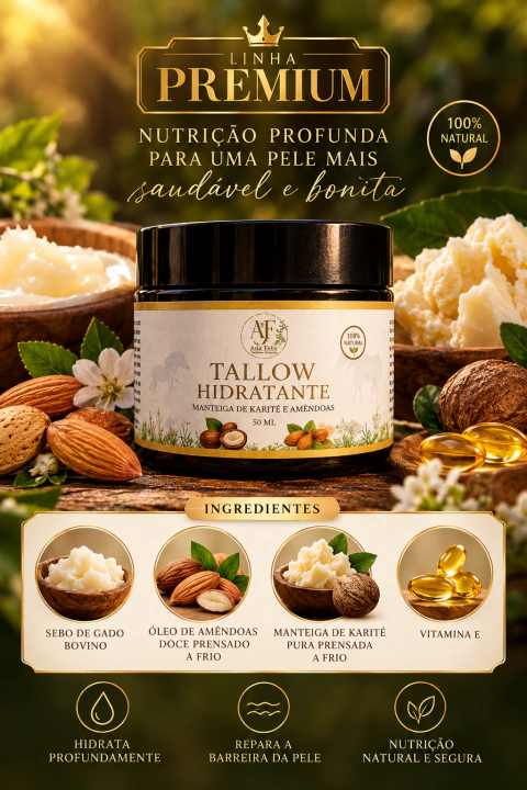 Tallow Hidratante Premium - Karité e Amendoas 50 ml