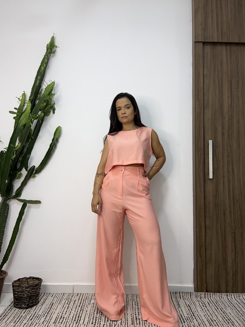 Conjunto Calça e Cropped - Rosa - comprar online