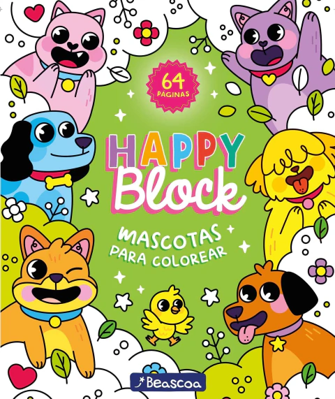 HAPPY BLOCK MASCOTAS PARA COLOREAR
