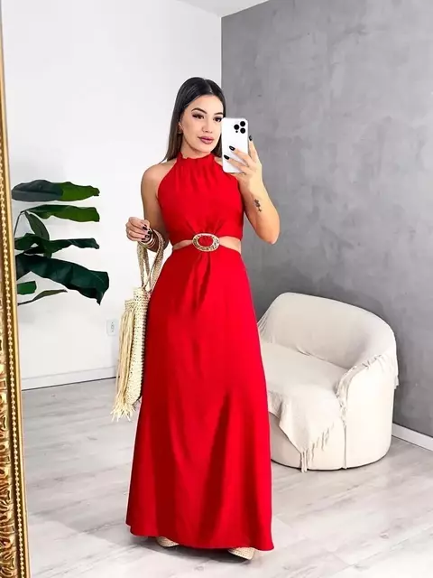 Vestido longo - viscose - P M G GG - Ref: - 1693 - comprar online