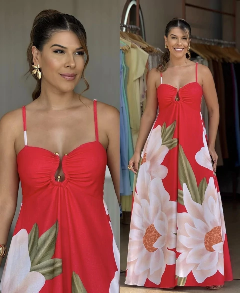 Vestido Longo - viscose -M G GG - Ref: - 1665 - comprar online