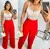 Kit Revenda 3 Calça Pantalona R$ 60,00 com cinto e vinco em Crepe Alfaiataria - 37