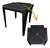 Imagem do Jr Plasticos kit mesa monobloco com 4 cadeiras bistrô gold suporta até 182kg cor preto