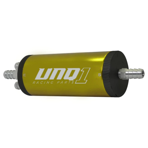 DIVISOR DE COMBUSTIVEL "FOGUETINHO" COM 3 ENTRADAS ESPIGÃO 1/2" E 1 SAÍDA ESPIGÃO 1/2" DOURADO