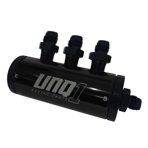 DIVISOR DE COMBUSTIVEL COM 3 ENTRADAS PARA CONEXÃO -8AN E 1 SAÍDA PARA CONEXÃO -8AN PRETO