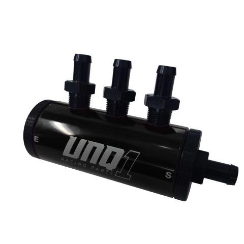 DIVISOR DE COMBUSTIVEL COM 3 ENTRADAS ESPIGÃO 5/8" E 1 SAÍDA ESPIGÃO 5/8" PRETO