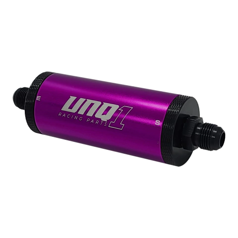 FILTRO DE COMBUSTIVEL LAVAVEL 100 MICRONS GRANDE COM NIPLES PARA CONEXÃO -8AN ROXO