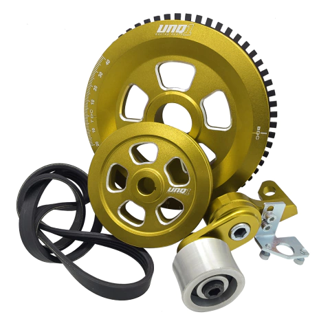 KIT RODA FÔNICA STD + ALTERNADOR "GOL BX" VW A AR POLY V MODELO 01 DOURADO