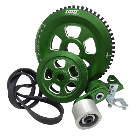 KIT RODA FÔNICA STD + ALTERNADOR COM BOMBA HI VOLUME VW A AR POLY V MODELO 01 VERDE