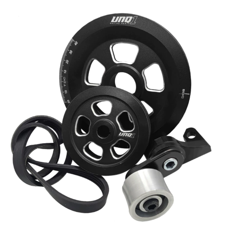 KIT POLIA DO VIRA STD + ALTERNADOR VW A AR POLY V MODELO 01 PRETO