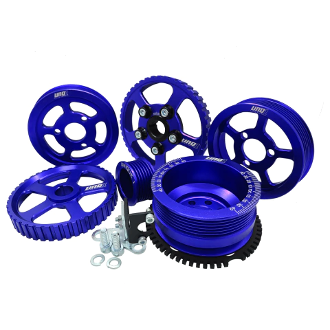 KIT STREET 6 POLIAS AP 8V COM FONICA 125MM E POLIA ALTERNADOR 27MM CORREIA POLY V AZUL