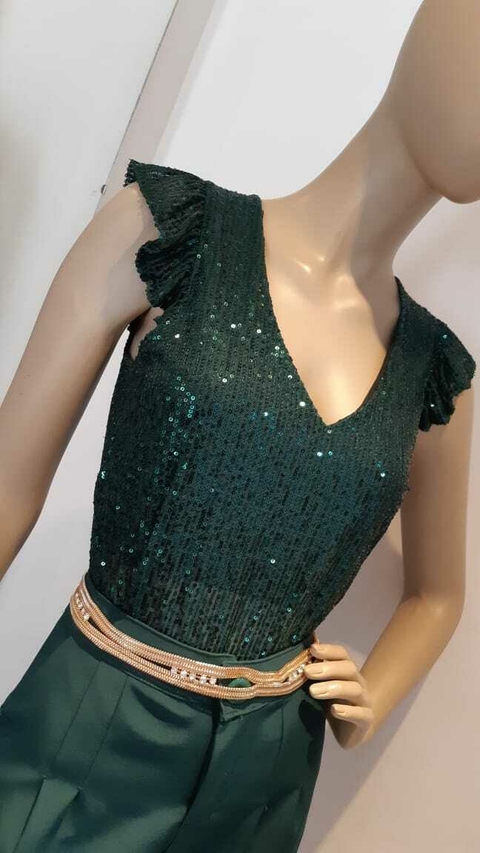 TOP LENTEJUELA VERDE