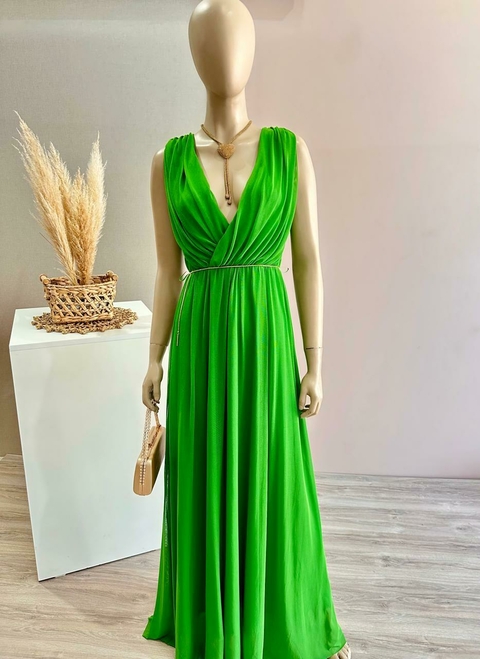 VESTIDO MICROTULL VERDE - comprar online