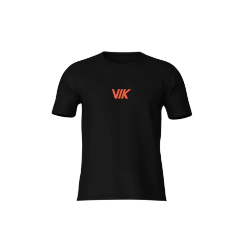 Camisa VIK Logo Laranja - Preta