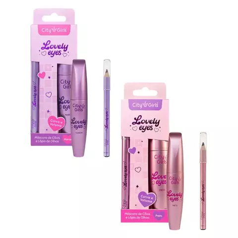KIT Máscara de cílios e lápis de olhos - City Girls