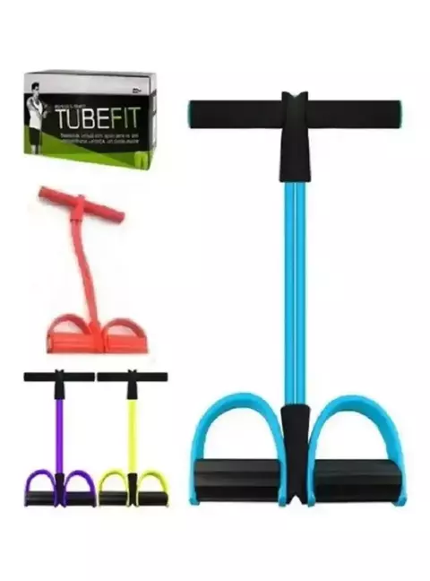 Tube Fit Elástico Extensor Para Treino Em Casa Com Apoio Nos Pés