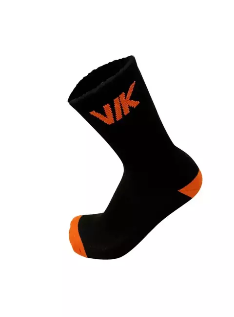 Meia Esportiva Alta Performance VIK – Preto com Laranja - Feminino