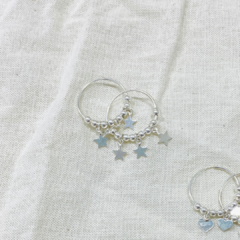 Argolla con Bolitas y Estrellas - tienda online
