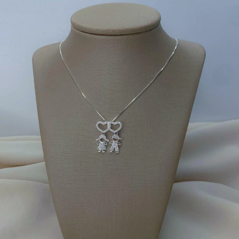 Gargantilha 2 Filhos (Prata 925) - 35267