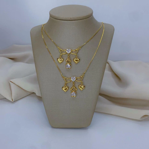 Gargantilha 1 Filha e 2 Corações - 34264