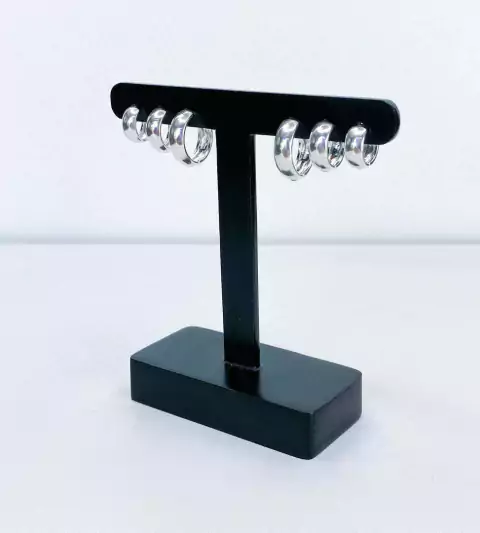 Argola lisa larga (P/M/G) - Prata (13342)