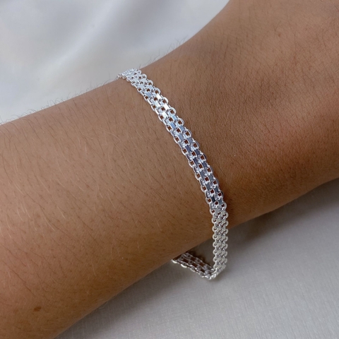 Pulseira Renda-Bismarck Grossa - 35689 ( Prata 925) - comprar online