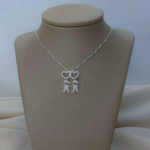 Gargantilha 2 Filhos (Prata 925) - 35267