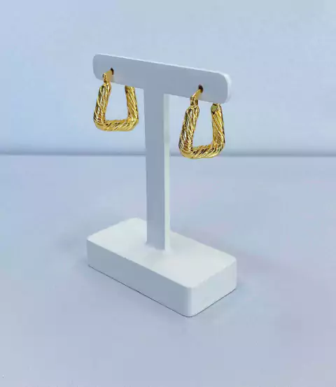 Argola quadrada trabalhada - 7664