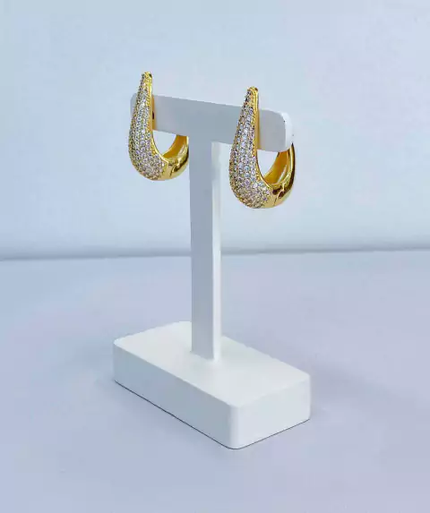 Argola gota cravejada - 19243