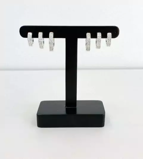 Argola Cravejada Cristal - Prata 925 (20805)