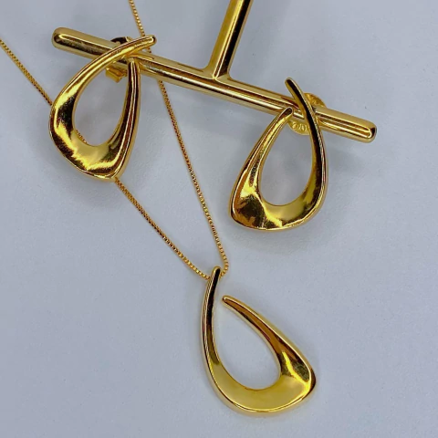 Conjunto Orgânico- Semi joia em Ouro 18k