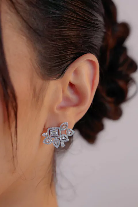 Brinco Cristais EarCuff - 32274 (Prata 925)