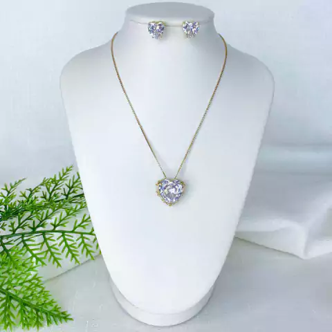 Conjunto Coração Cristal - 13787
