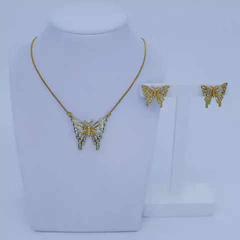 Conjunto borboleta cravejado- 22562