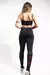 Calza deportiva para mujer color negro con estampa única en la parte baja trasera 
Ideal para el gimnasio. 
Calce perfecto y costuras reforzadas.
