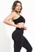 calza deportiva lisa con estampa para mujer