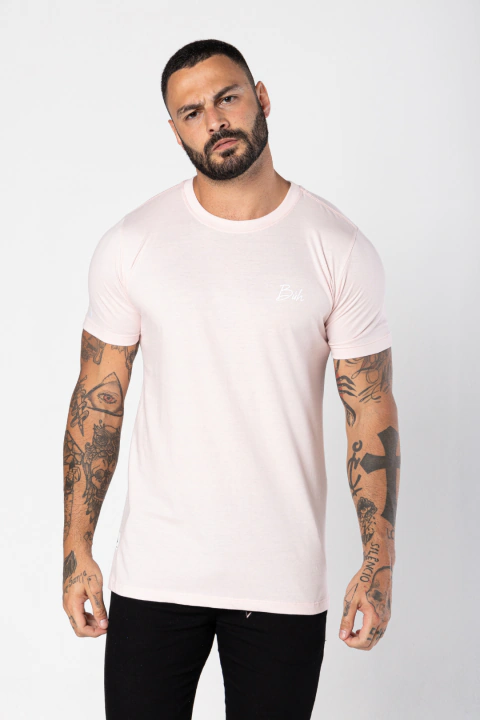 T-SHIRT SLIM BUH LATERAL ROSA CLARO