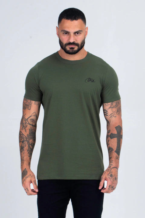 T-SHIRT BUH SLIM SIGNATURE VERDE MILITAR