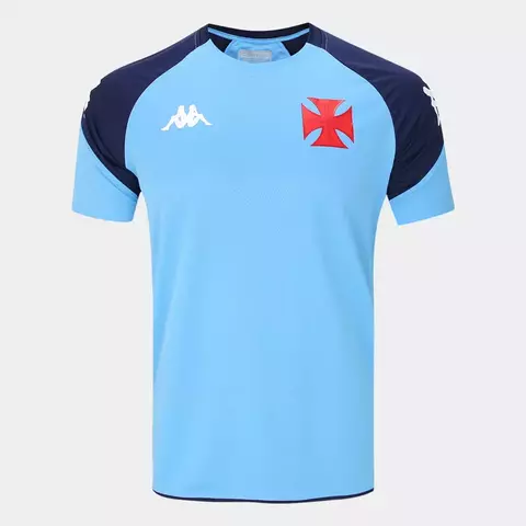 Camisa Vasco I 24/25 Goleiro Treino Kappa Masculina - Azul Claro