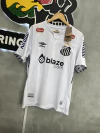 Camisa Santos com patrocínio e nome Neymar - Branca