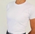 CAMISETA BRANCA 100% ALGODÃO COM PUNHO NA MANGA .